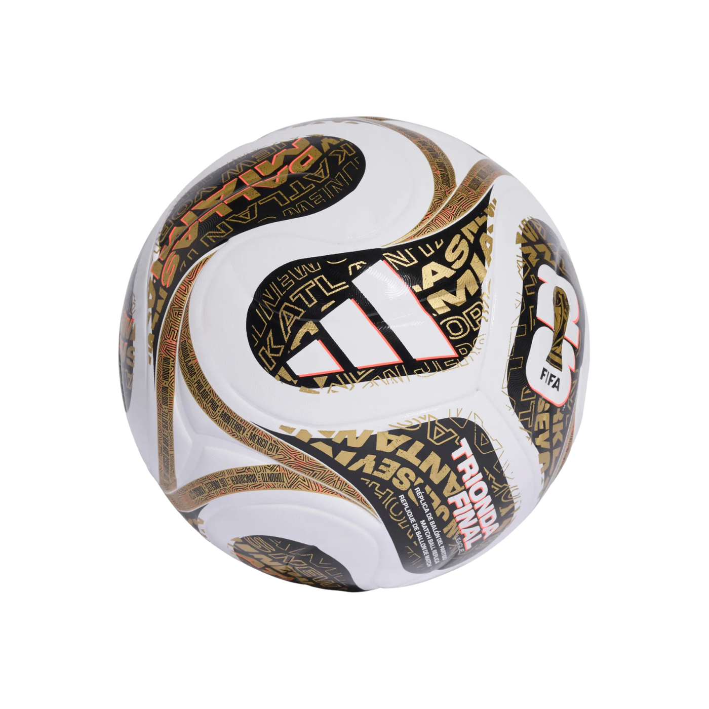 Adidas Trionda World Cup Finals League Football - White/Black/Gold Footballs Adidas