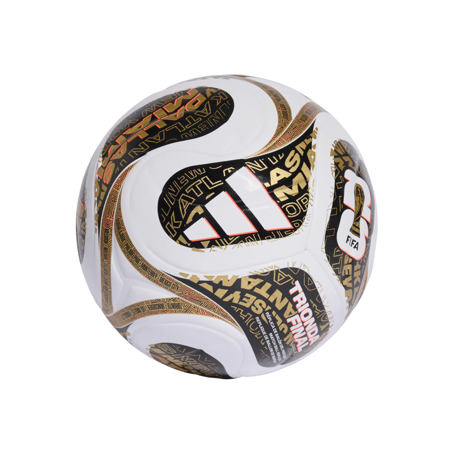 Adidas Trionda World Cup Finals League Football - White/Black/Gold Footballs Adidas