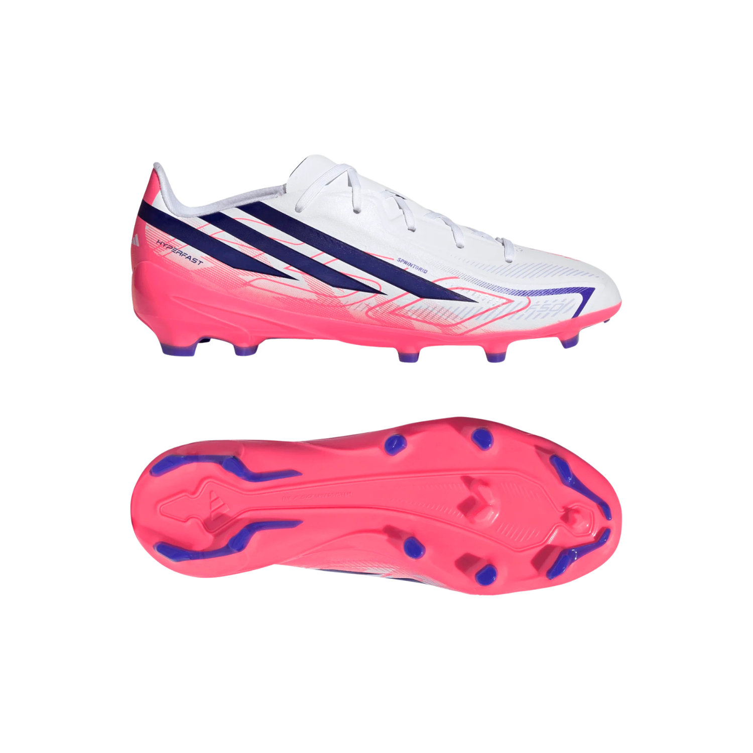Adidas F50 Hyperfast League FG Football Boots Junior - White/Purple/Pink Football Boots Adidas