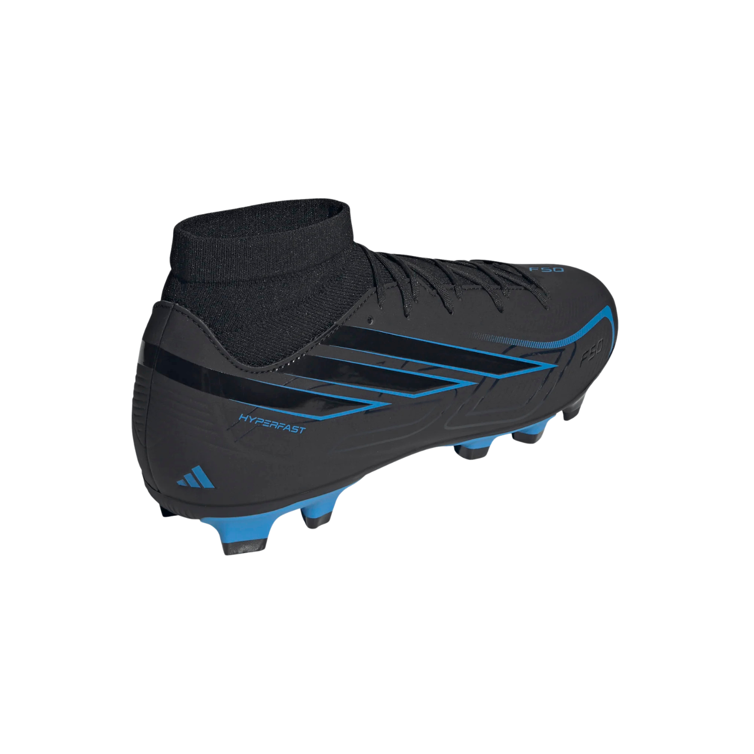 Adidas F50 Hyperfast Club Mid FG/MG Football Boots - Black (KJ3410) Football Boots Adidas