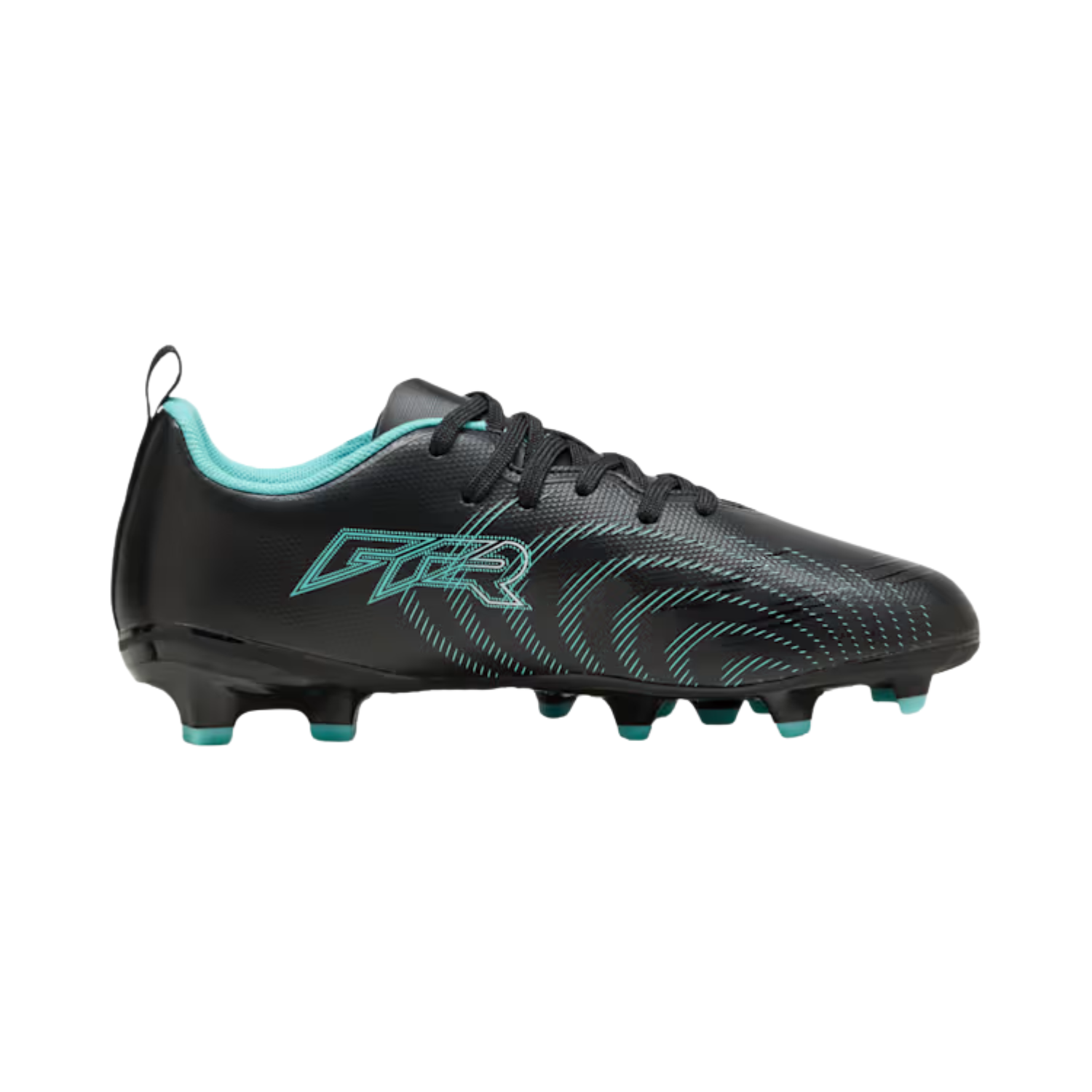 PUMA Future 9 Play FG/AG Junior Football Boots - Black/Mint/White Football Boots PUMA
