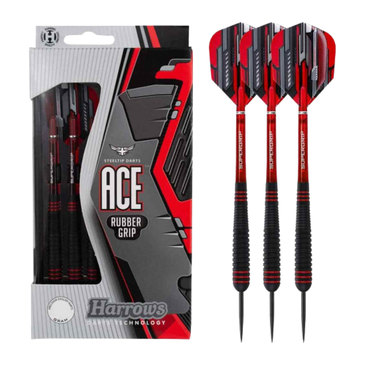 Harrows Ace Rubber Coated Brass Darts Red 24g Darts Harrows