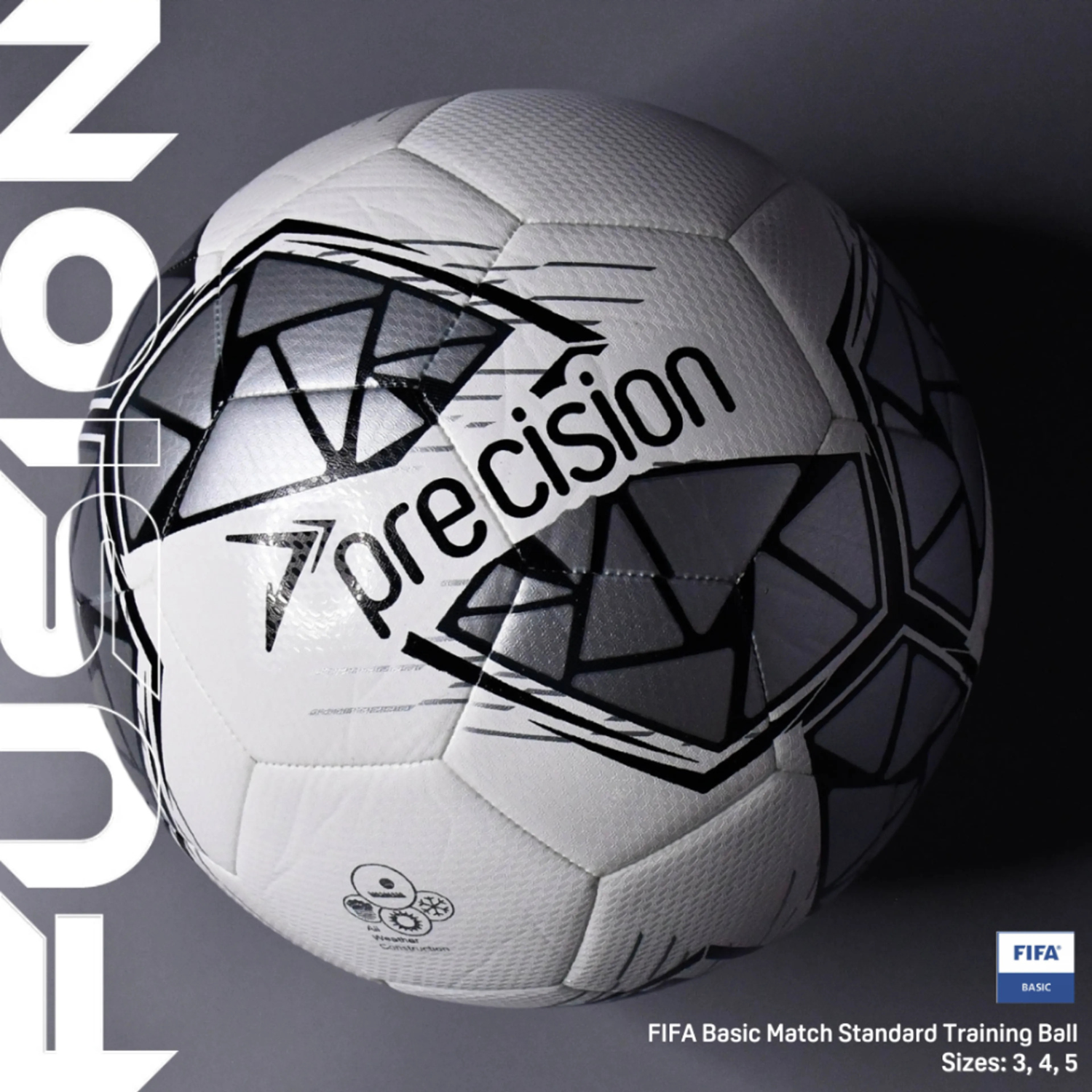 Precision Fusion FIFA Basic Training Football - Sizes 3, 4 & 5 Footballs Precision