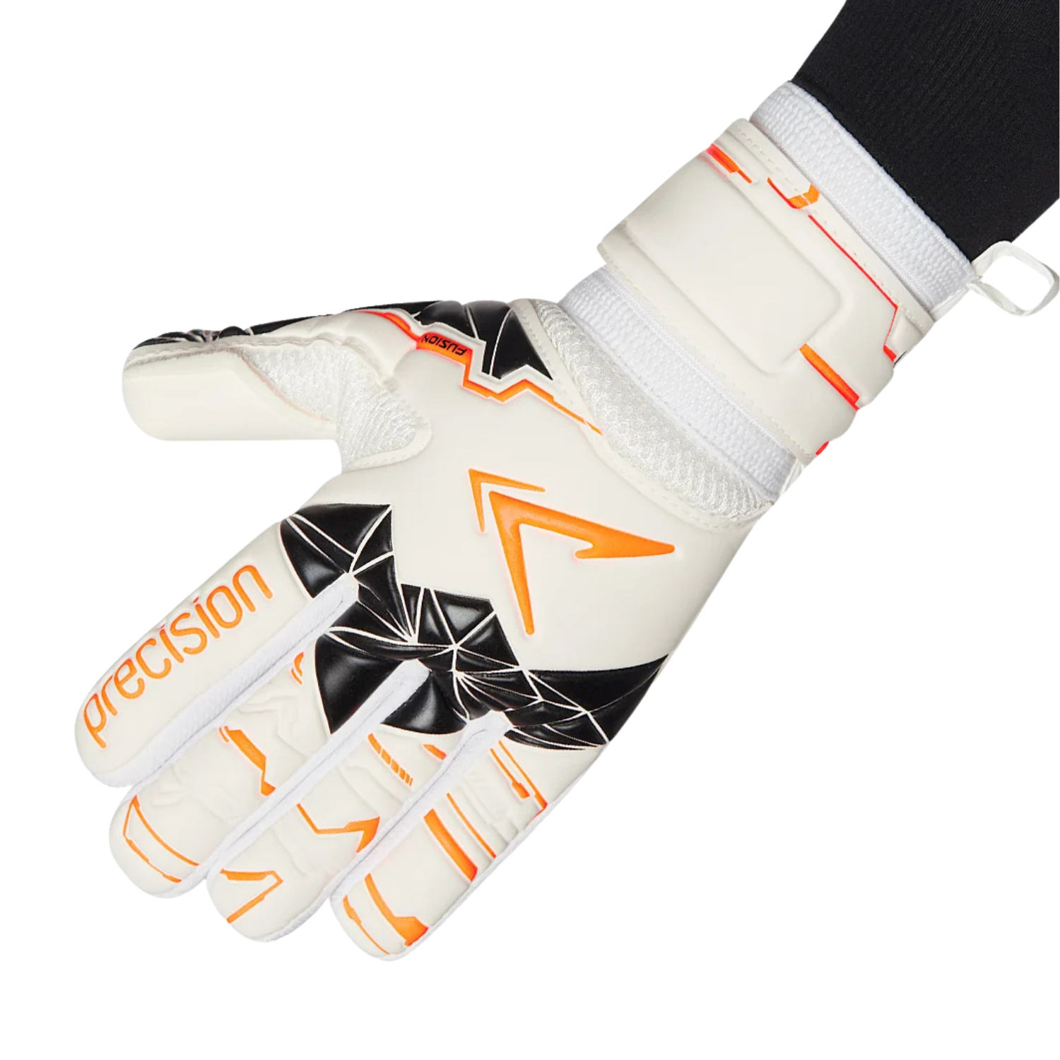 Precision Negative Replica Goalkeeper Gloves - White/Fluo Orange/Black (PRG156) Goalkeeper Gloves Precision