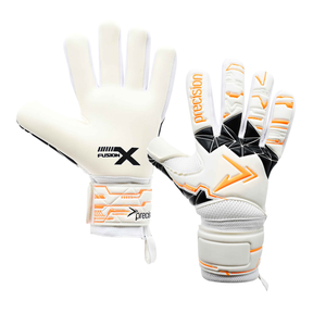 Precision Negative Replica Goalkeeper Gloves - White/Fluo Orange/Black (PRG156) Goalkeeper Gloves Precision
