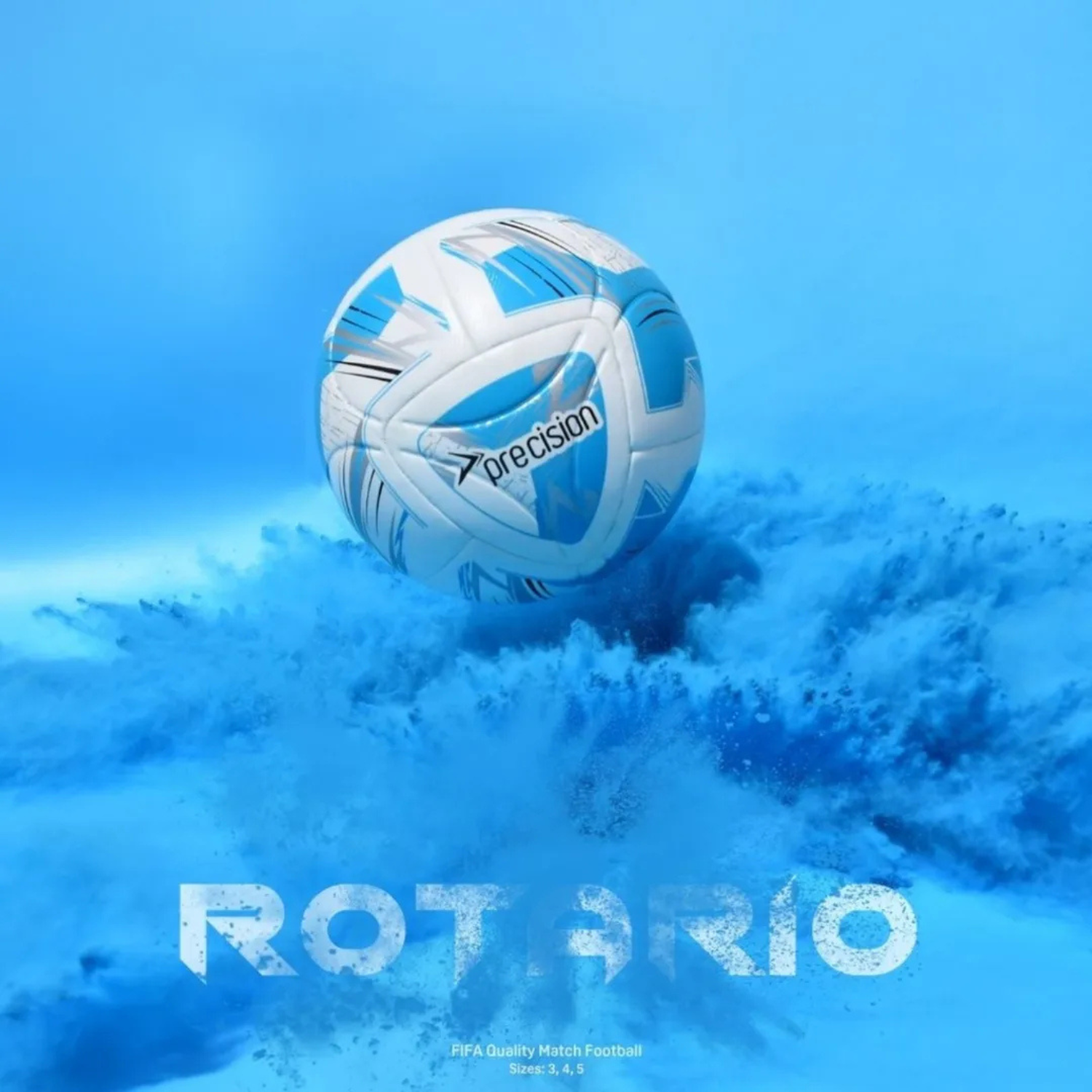 Precision Rotario FIFA Quality Match Football - White/Cyan, Size 3, 4 & 5 (PRF158) Football Precision