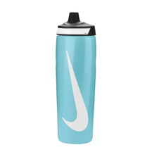 Nike Refuel Grip Water Bottle 24oz, Baltic Blue/Black/White, front view