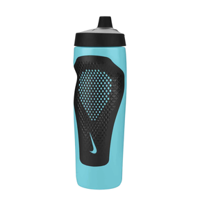 Nike Refuel Grip Water Bottle 24oz, Baltic Blue/Black/White, back view