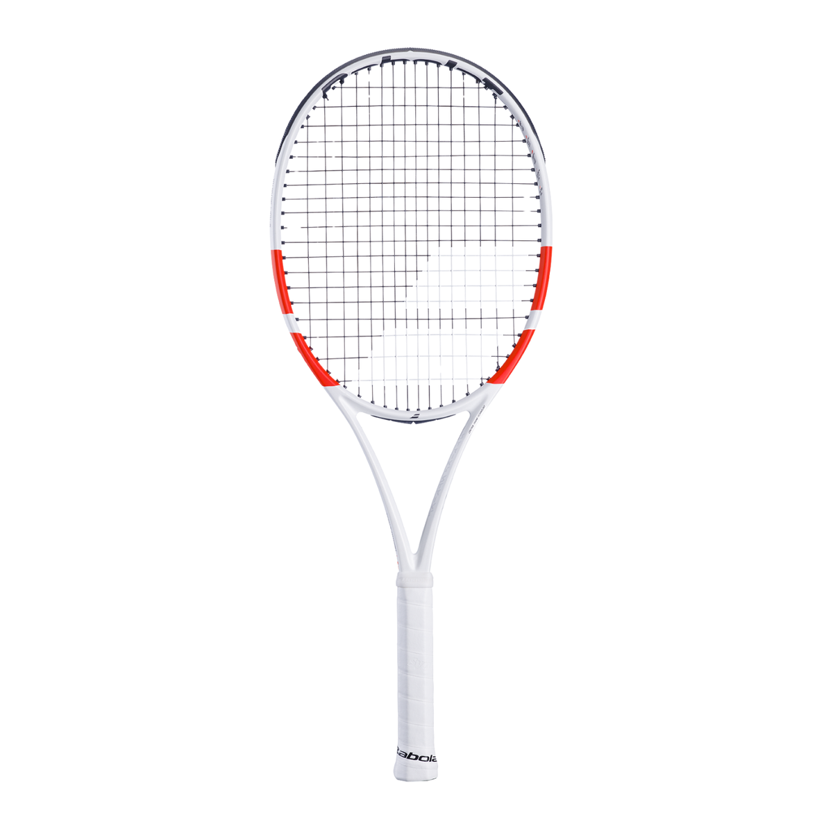 Babolat Pure Strike 100 300g Unstrung Tennis Racket, White/Red/Black, front view