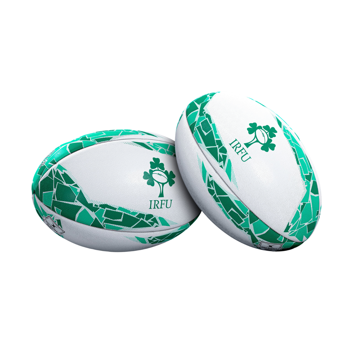 Gilbert Ireland Country Supporter Rugby Ball - Size 5 - White/Green Rugby Ball Gilbert