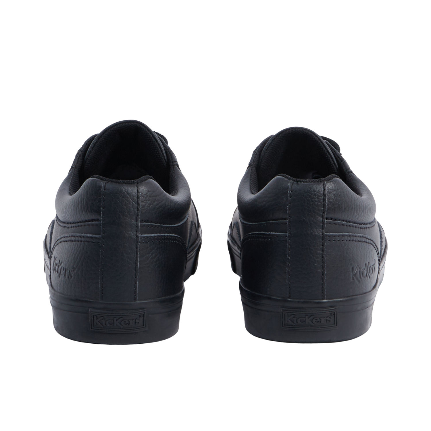 Kickers Tovni Lo Mix leather school shoes, black, detail view