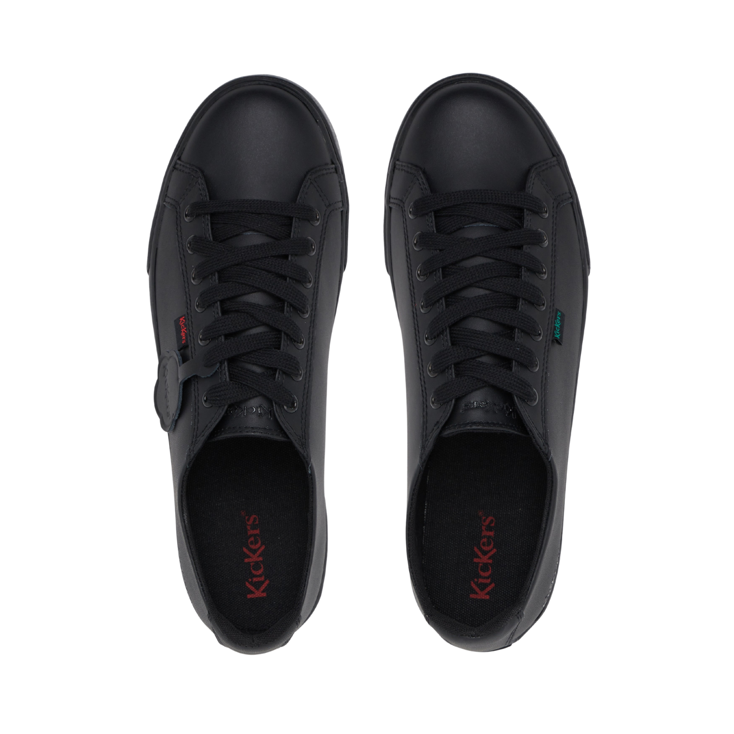 Kickers Tovni Lacer adult leather shoes, black, detail view