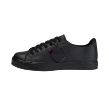 Kickers Tovni Lacer youth school shoes, black leather, front view