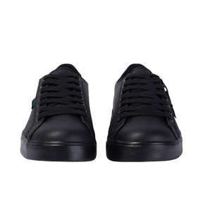 Kickers Tovni Lacer youth school shoes, black leather, detail view