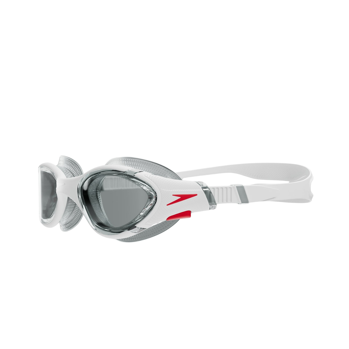Speedo Biofuse 2.0 swimming goggles, White/Smoke, front view