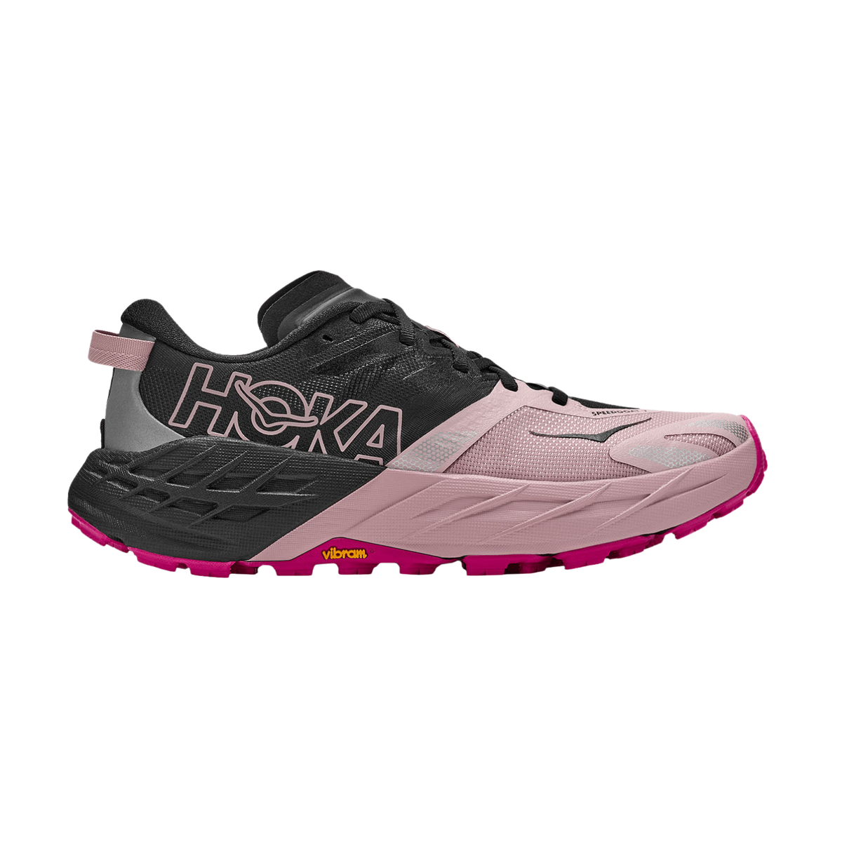 Hoka Speedgoat 7 Running Shoe Women, Black/Pink Opal, front view