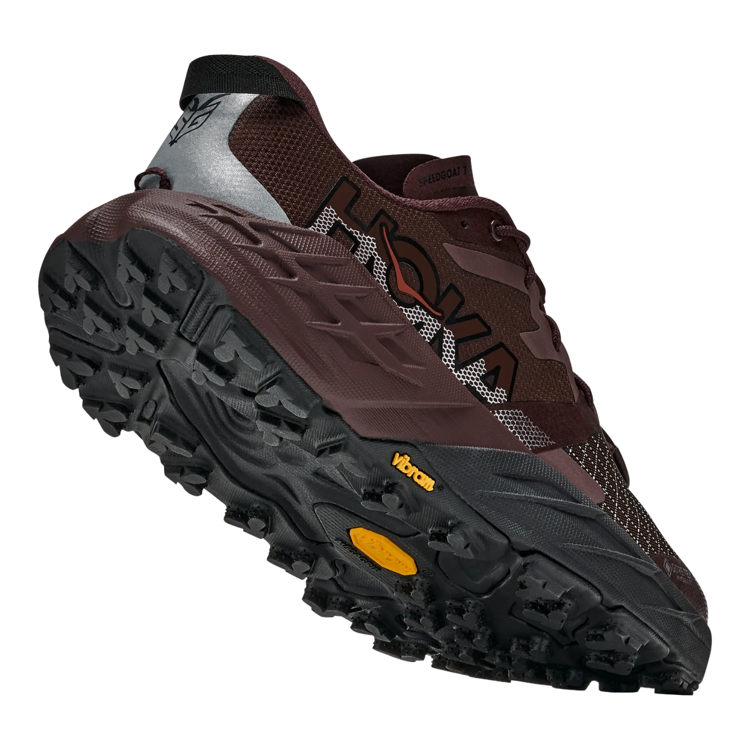 Hoka Speedgoat 7 GTX Trail Shoe Women, Deep Mauve/Black, close-up detail