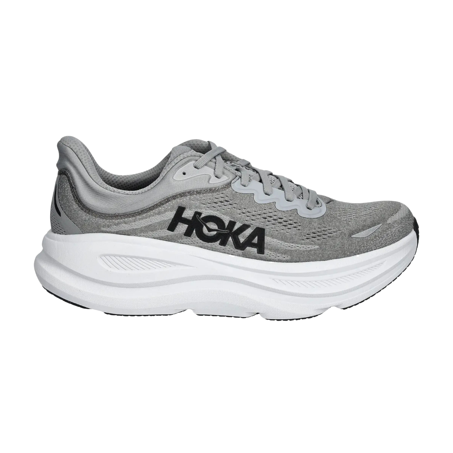 Hoka Bondi 9 Running Shoe Men, Stellar Grey/Squid Ink, front view