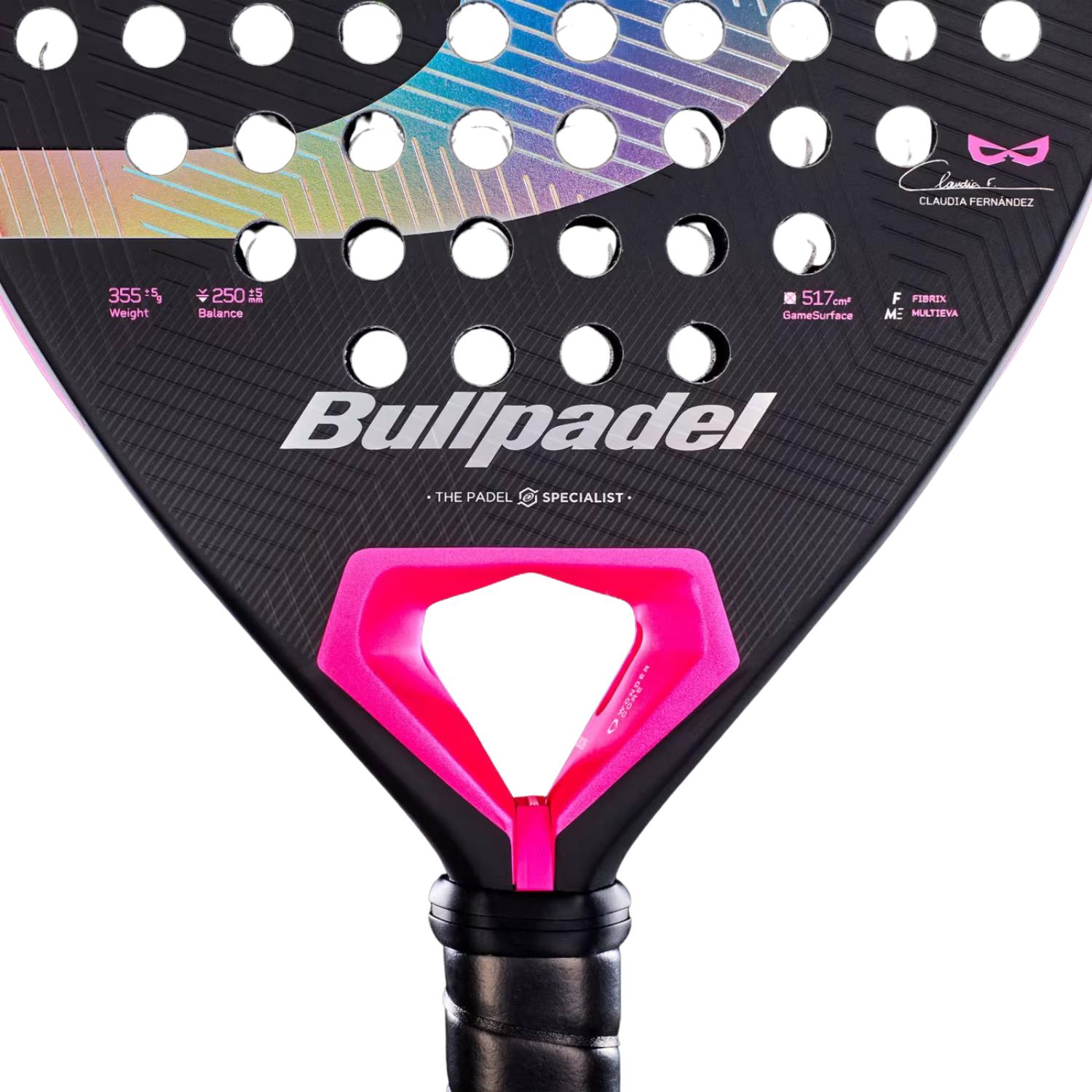 Bullpadel Wonder 27 Padel Racket, Black, detail view