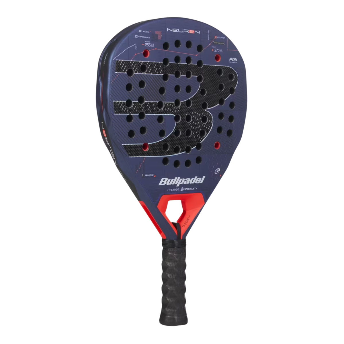 Bullpadel Neuron 27 Padel Racket, Navy Blue, back view