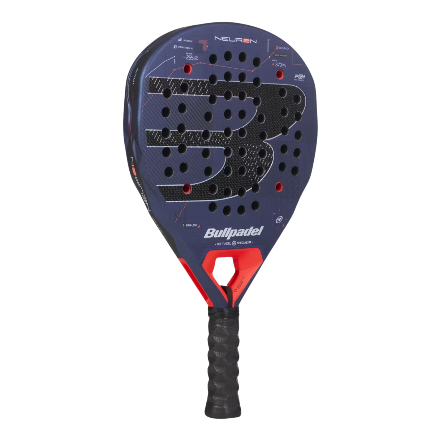 Bullpadel Neuron 27 Padel Racket, Navy Blue, back view