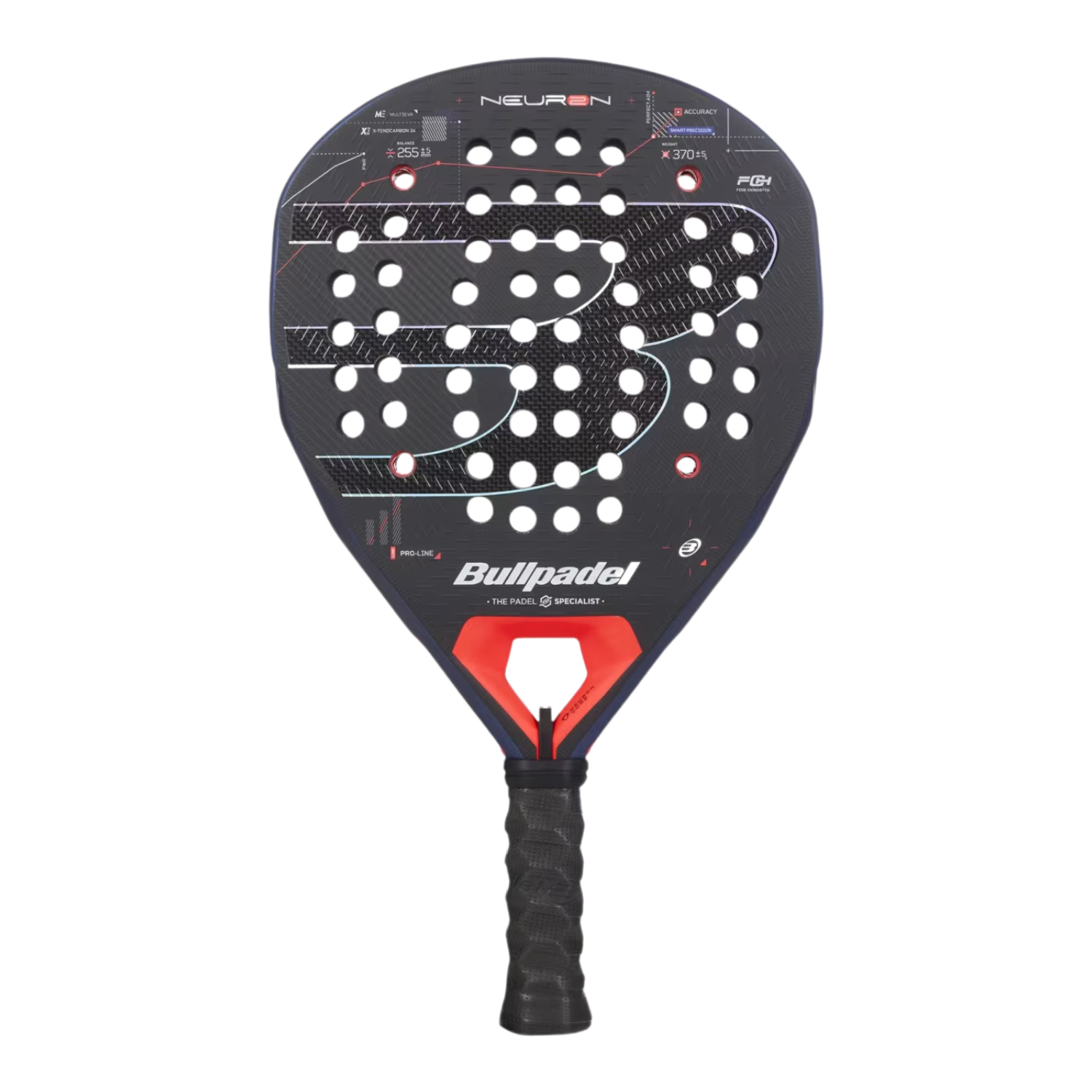 Bullpadel Neuron 27 Padel Racket, Navy Blue, front view