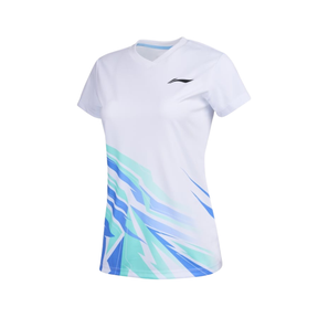 Li-Ning AATV014 Badminton Competition Uniform T-Shirt Women - White Clothing Li-Ning