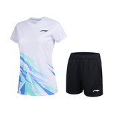 Li-Ning AATV014 Badminton Competition Uniform T-Shirt Women - White Standard White Clothing Li-Ning