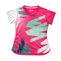 AIXO Eighties Capsule Womens T-Shirt 2 - Hot Pink Hot Pink Clothing Aixo