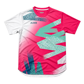 AIXO Eighties Capsule Mens T-Shirt 2 - Hot Pink Hot Pink Clothing Aixo
