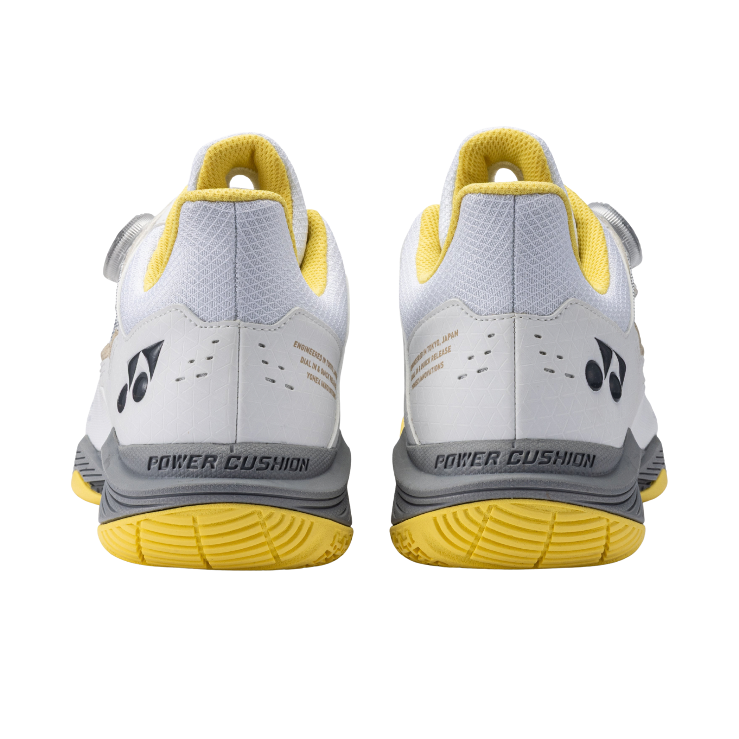 Yonex Power Cushion 88 Dial Badminton Shoe Unisex - White/Yellow Badminton Shoes Yonex