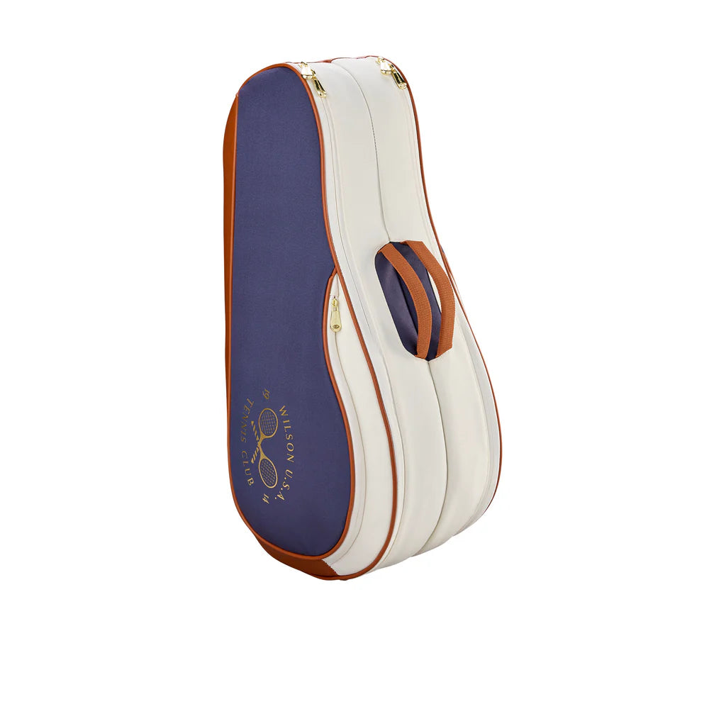 Wilson Heritage V2 6 Racket Bag - Cream/Navy Luggage Wilson