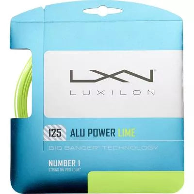 Luxilon Big Banger Alu Power 1.25mm Tennis String Set - Silver/Ocean Blue/Lime Lime 12m Set String (Packs) Luxilon