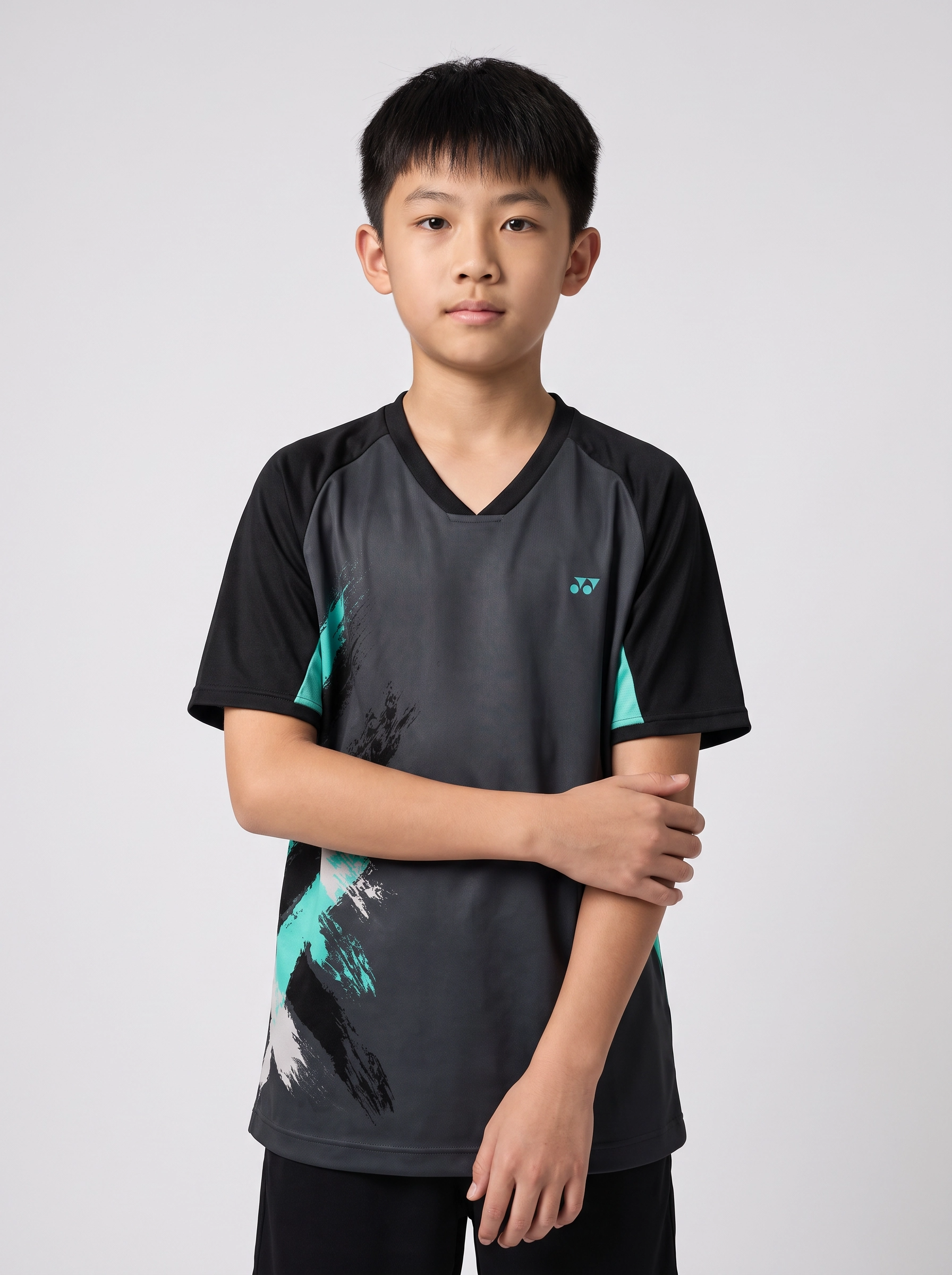 Yonex YTJ13 Junior T-Shirt, Storm, front view