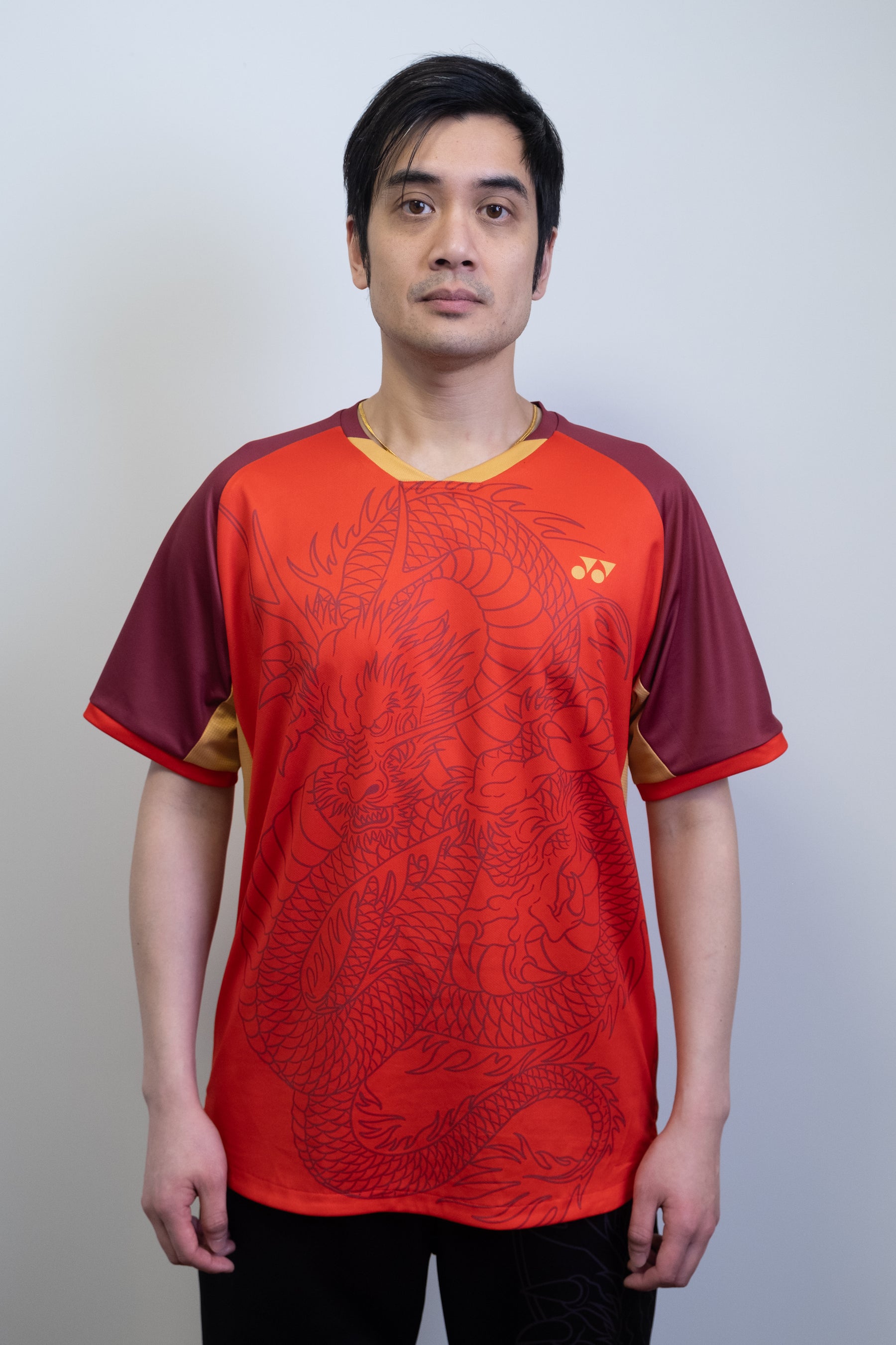 Yonex Linear Dragon CNY2024 锦标赛衬衫 GTB 男式红色