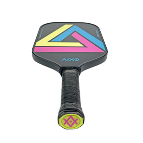 Flat-lay image of AIXO CP03 Ghost Impossible ‘A’ thermoformed pickleball paddle — built for durability and spin control.