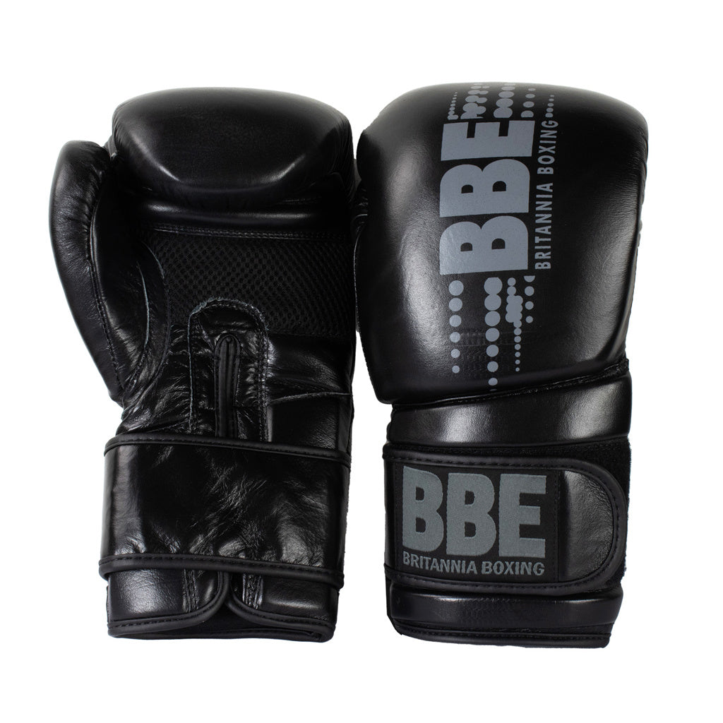 Fitness Mad Club Leather Boxing Glove 14oz Unisex - Black