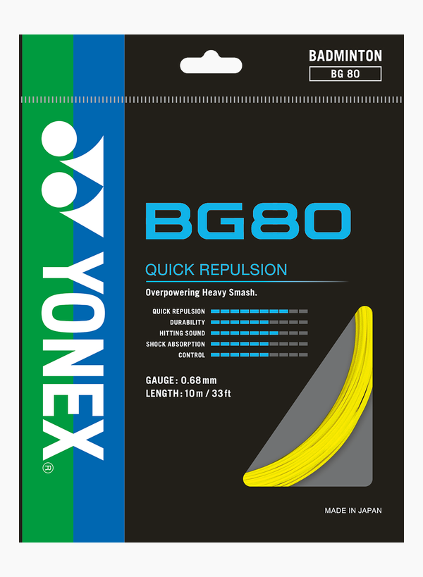 Yonex BG 80 Badminton String Pack - Yellow