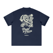 Padel & Pizza - Heavyweight T-Shirt Navy Padelism