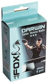 FTT103 Fox TT Darwin 3 Star Table Tennis Balls x6 Table Tennis Balls Fox
