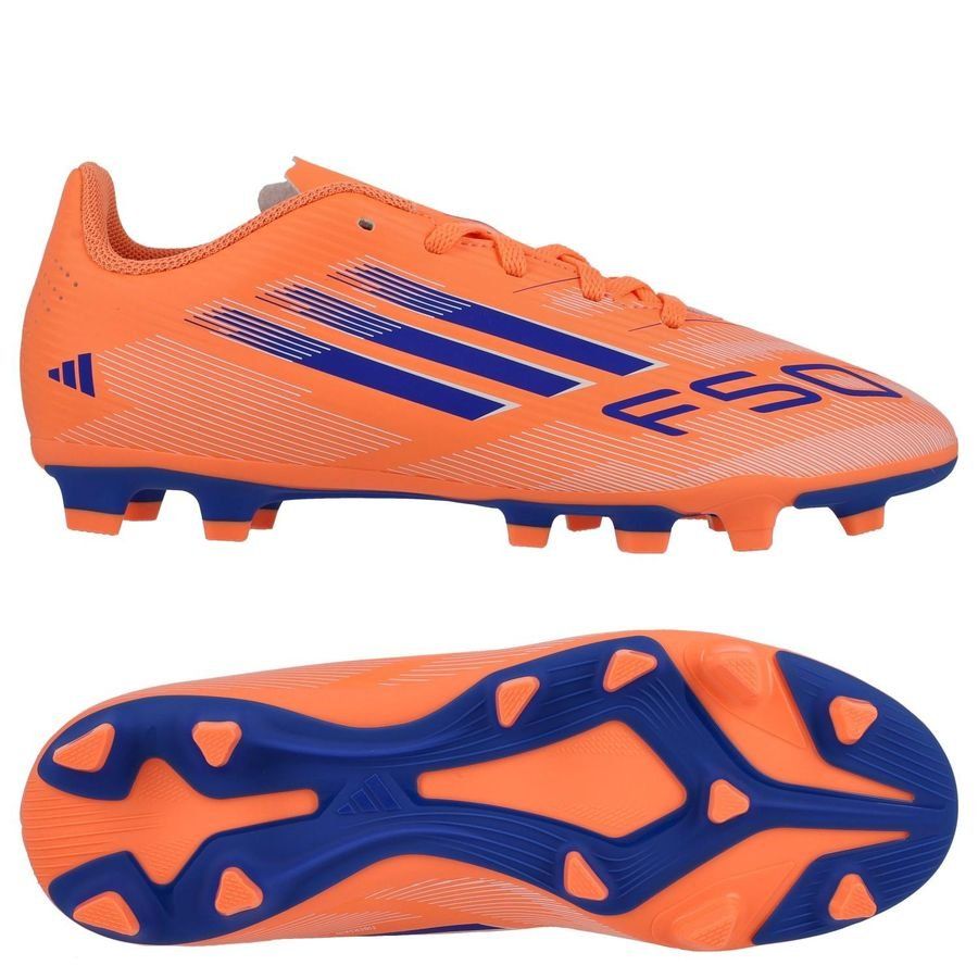 Adidas F50 Club FG/MG Football Boots Junior - Beam Orange/Lucid Blue/White JI0027 by Adidas