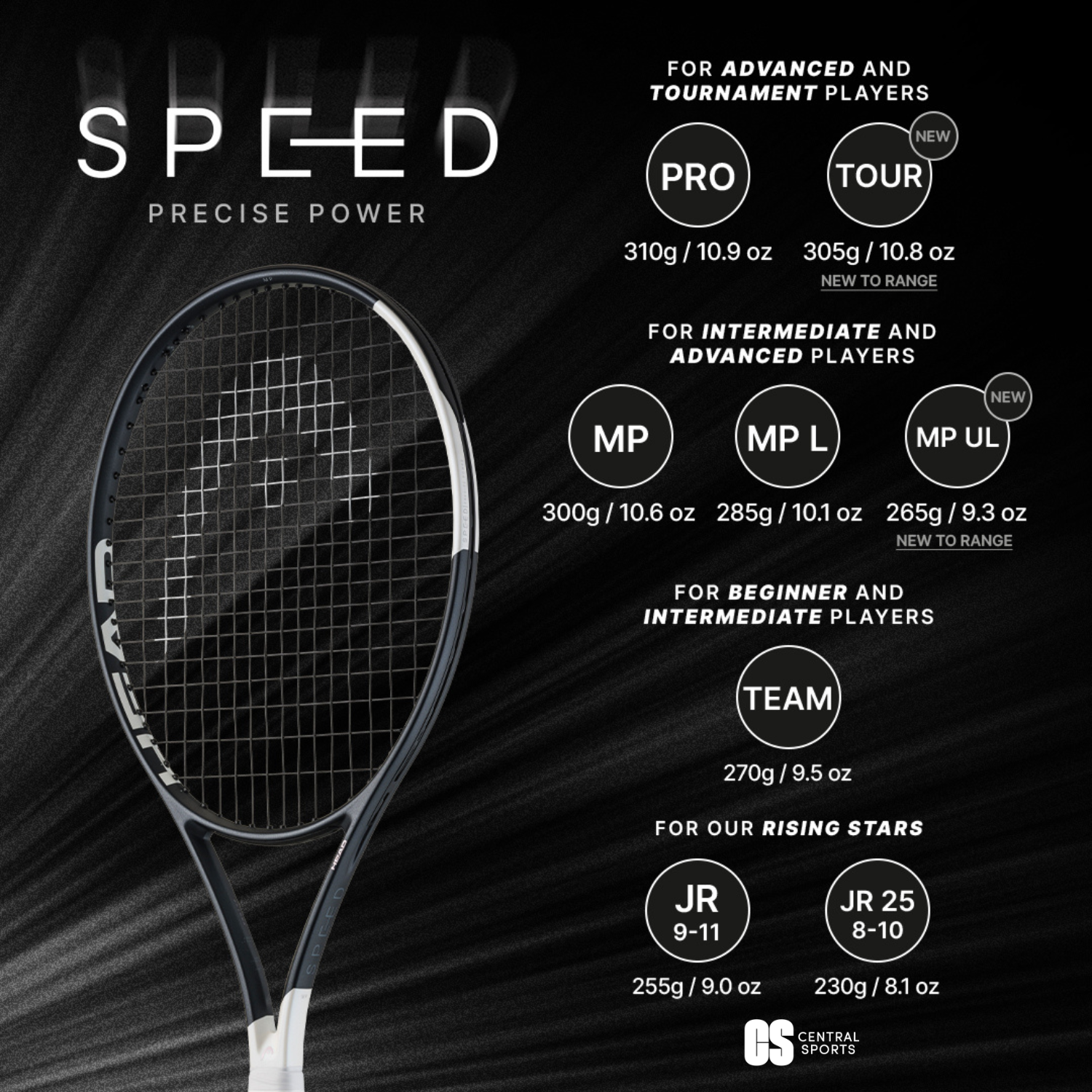 Head Speed Tour 2026 Tennis Racquet Strung - Black/White SP26 Head Speed Tour 2026 Tennis Racquet Strung - Black/White SP26