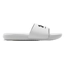 UA Ansa Fixed Mens Slides 3023761 White Black Slides Under Armour