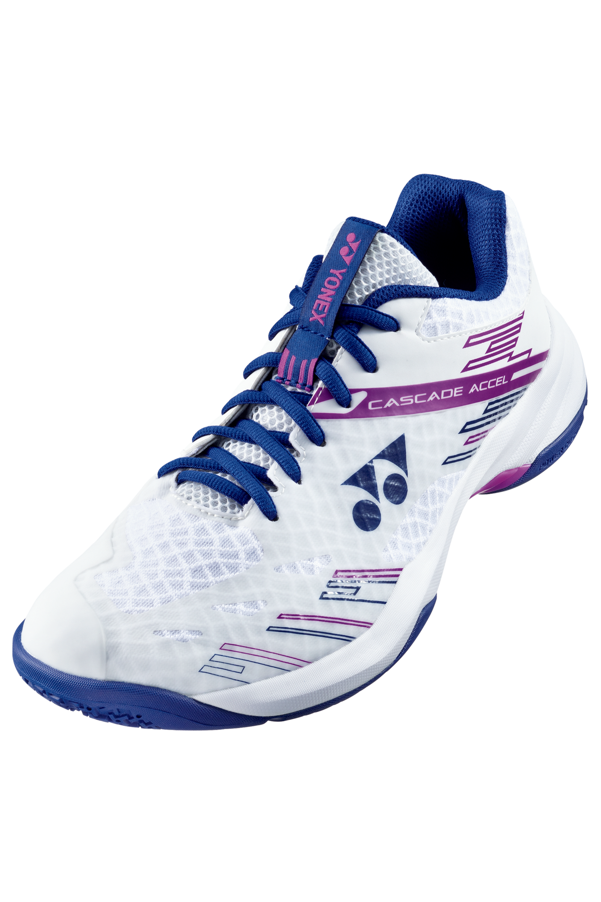 尤尼克斯 Cascade Accel 宽幅羽毛球鞋 2023 白色/紫色