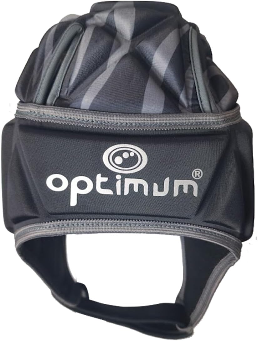 Optimum Razor Junior Rugby Headguard - Black/Silver (RHBS) Rugby Headguards Optimum