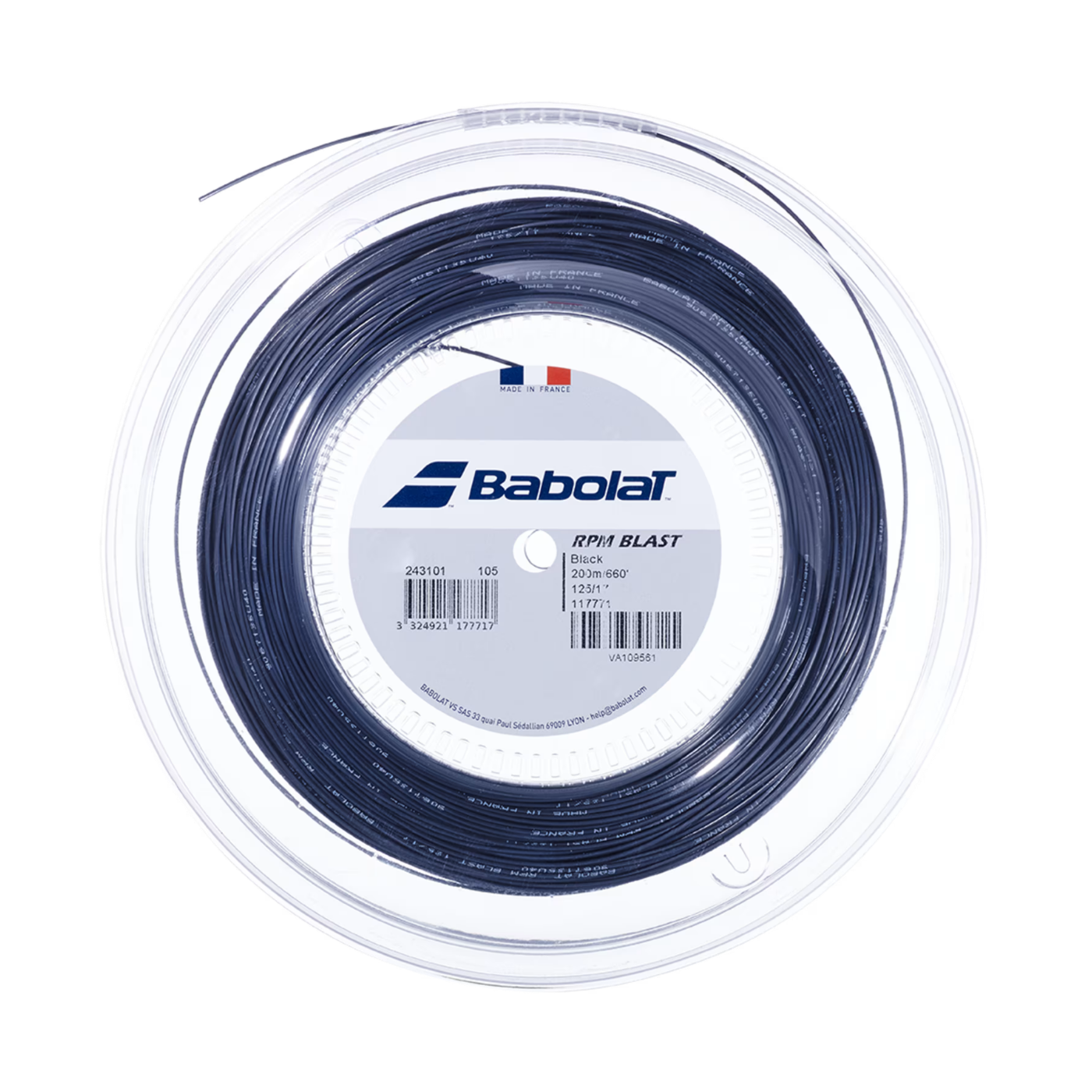 Babolat RPM Blast 1.25mm Tennis String Reel (200m) - Black 200m Reel BLACK String (Reel) Babolat