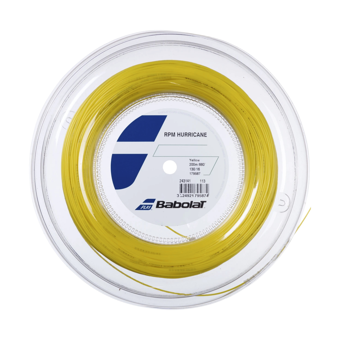 Babolat RPM Hurricane 1.30mm Tennis String Reel - 1.30mm 200m Yellow String (Reel) Babolat