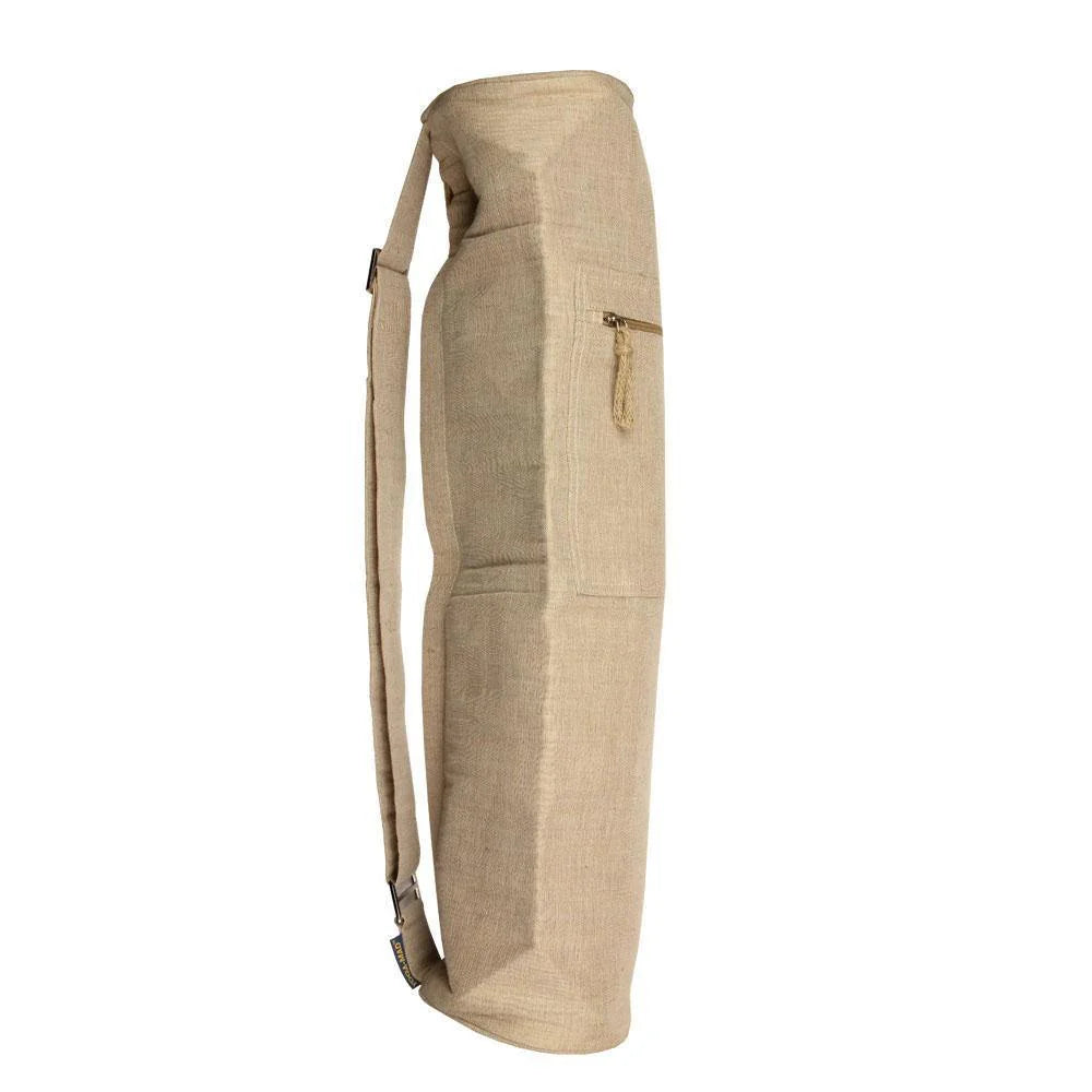Yoga-Mad Jute & Cotton Yoga Mat Bag - Blue/Beige