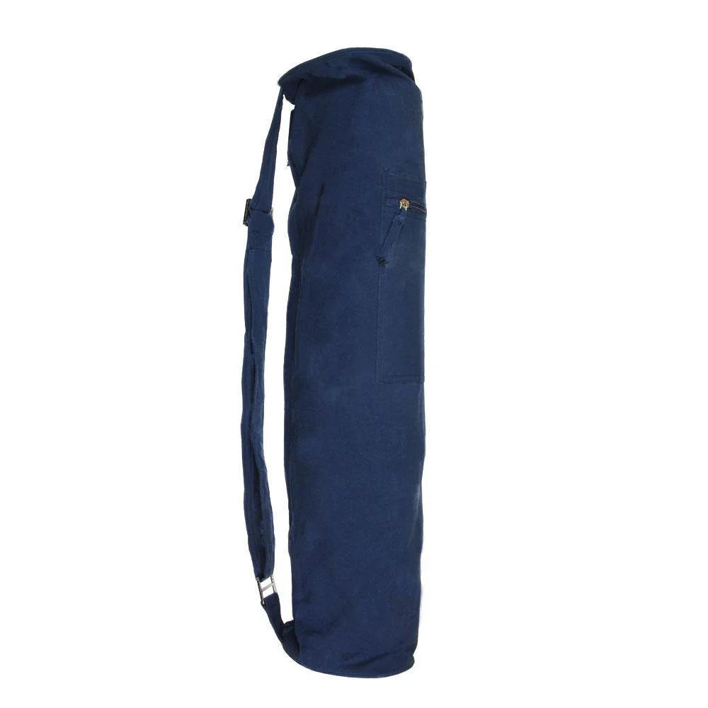 Yoga-Mad Jute & Cotton Yoga Mat Bag - Blue/Beige