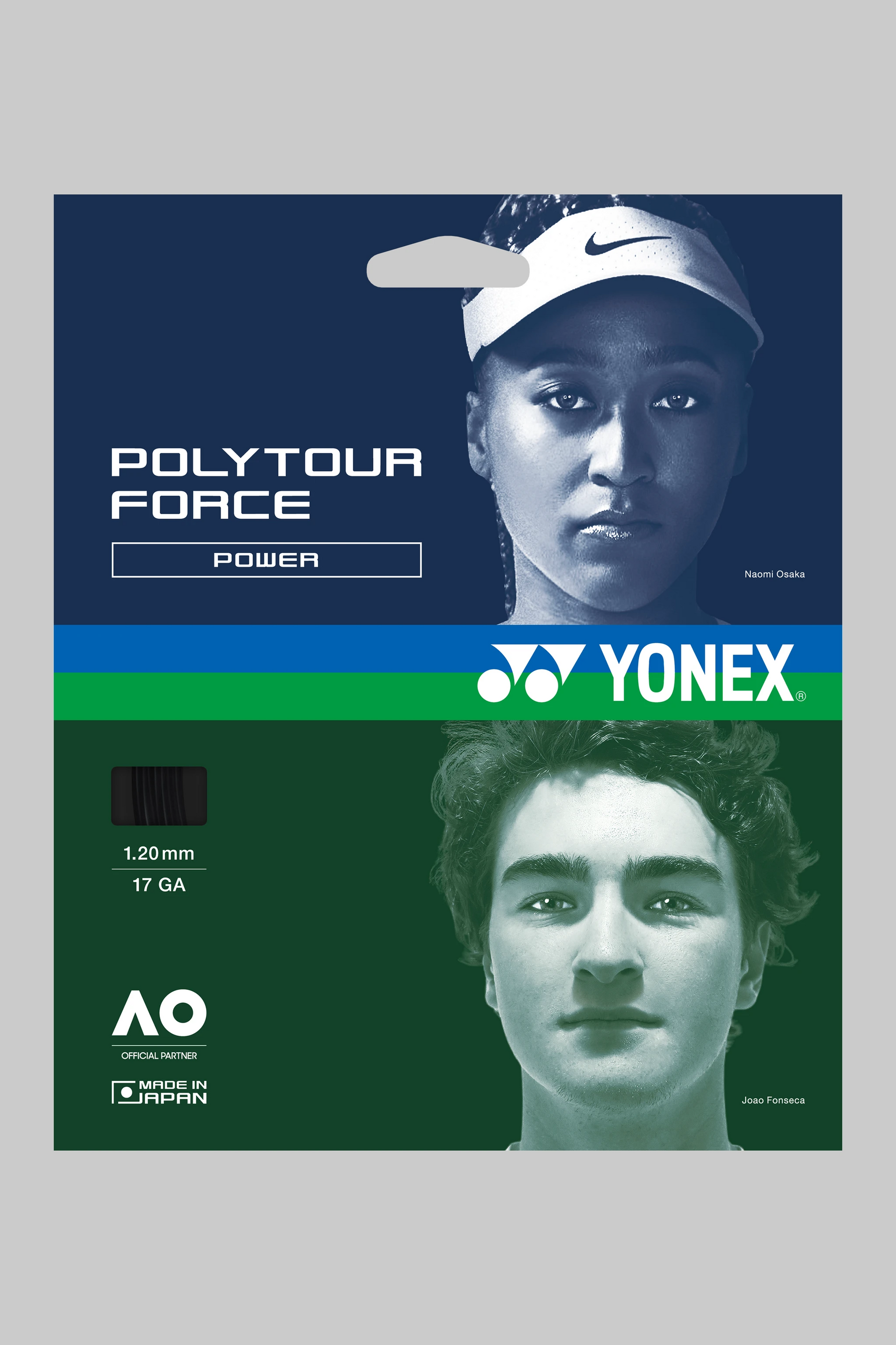 Yonex Polytour Force 125 Tennis String Set - Black Black 1.25mm 12M Set Grips Yonex